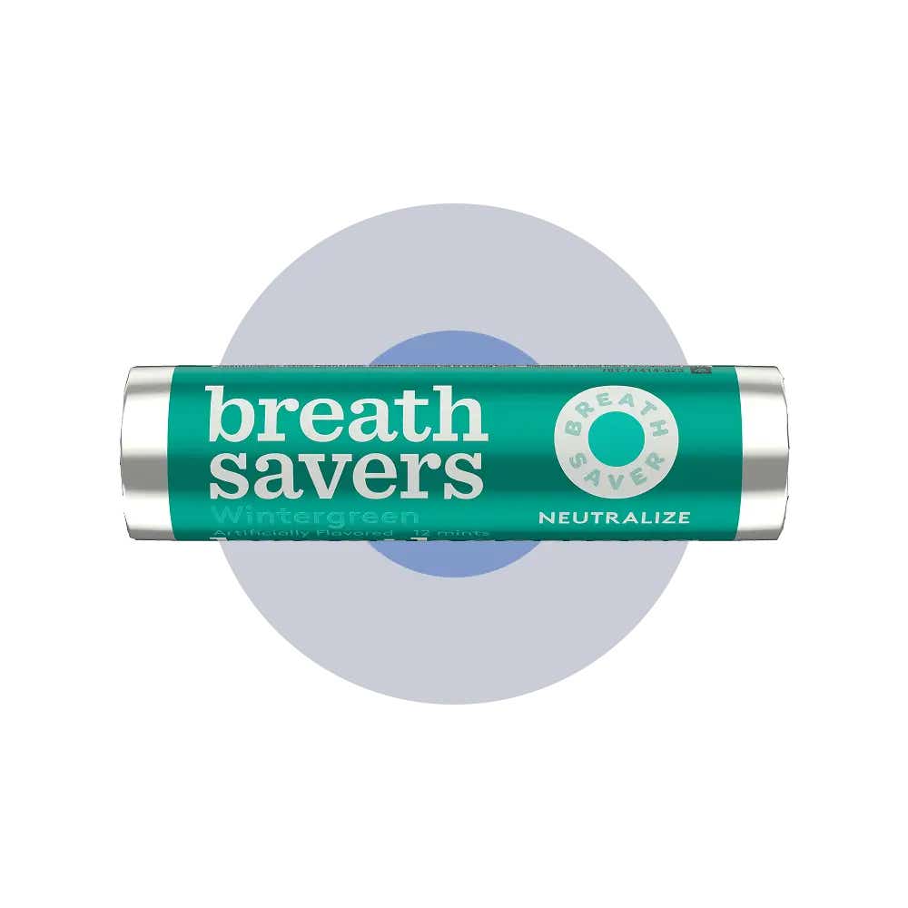 roll of breath savers wintergreen sugar free mints