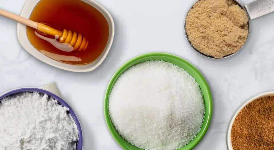 bowls of sugar alternatives