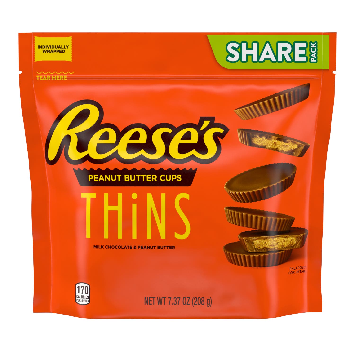 Imagem da embalagem do REESE'S Peanut Butter Cups Thins.