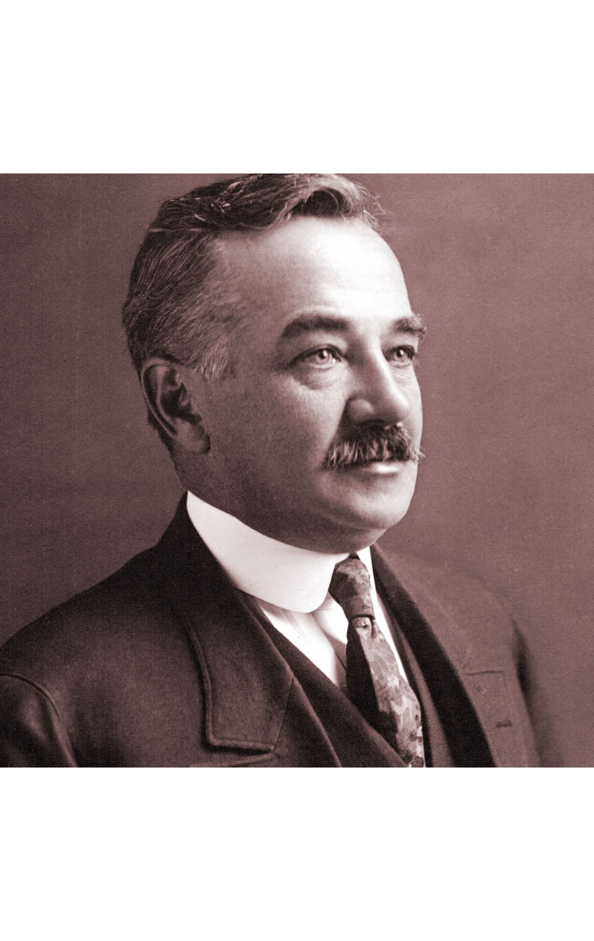 Imagem de perfil de Milton Hershey, o fundador da marca Hershey's.